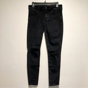 American Eagle skinny jeans, Next Level Stretch, Size 6, black, distressed knees